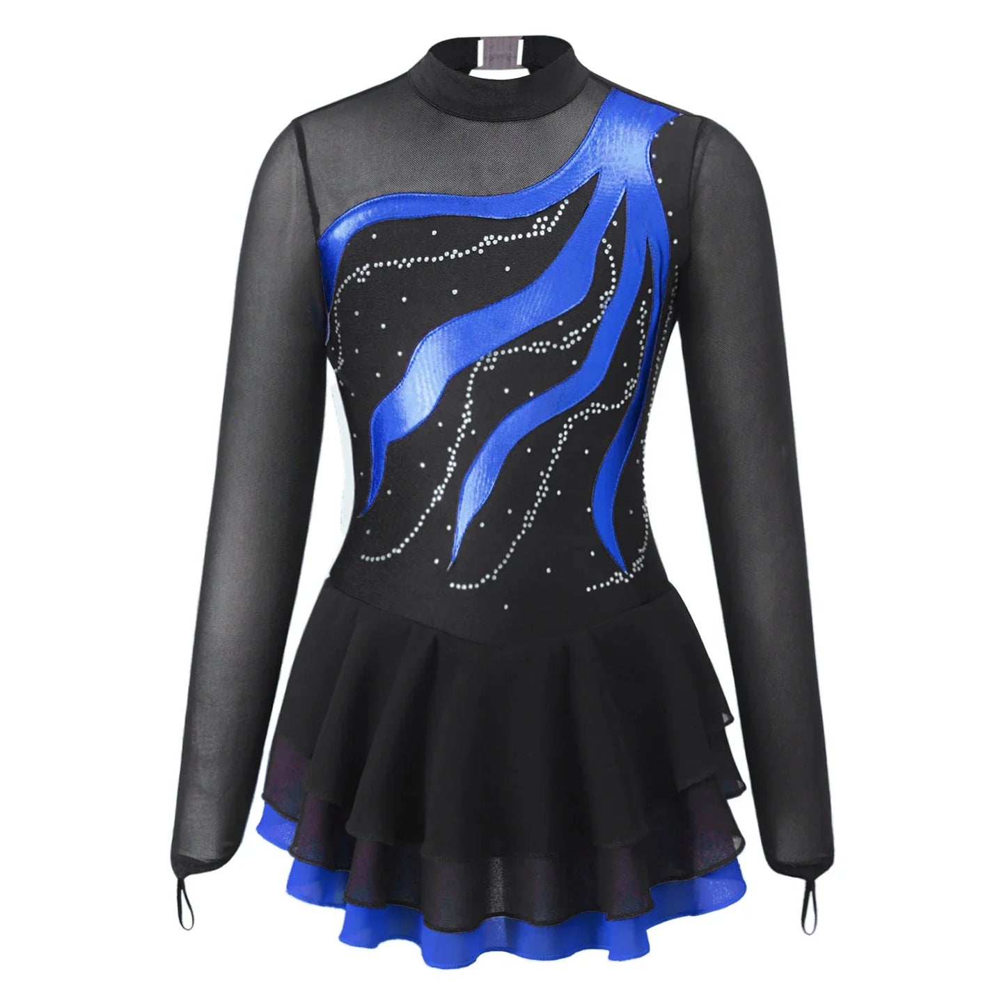 Girls Rhinestone Figure Skating Leotard Dress (Age 6-16 YRS)