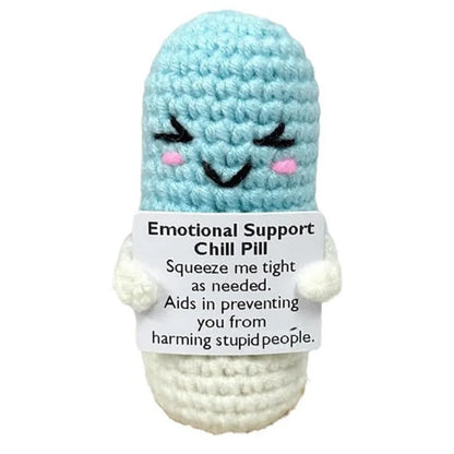 Emotional Support Crochet Chill Pill Positive Pill