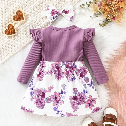 Baby/Toddlers Floral Print Dress & Headband (Age 3M-3YRS)