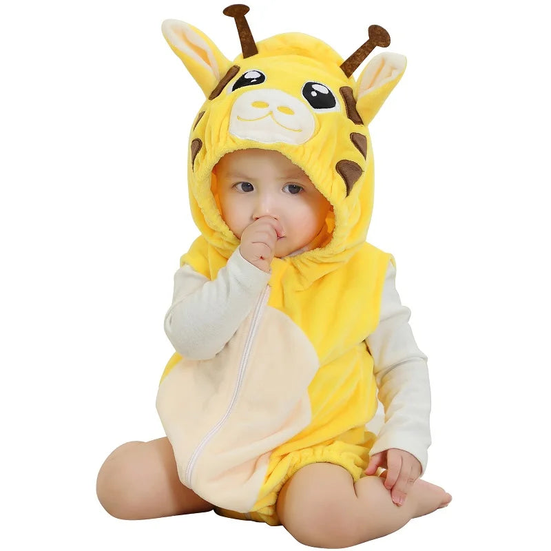 MICHLEY Spring Giraffe Baby Romper Bodysuit Sleeveless Newborn Clothes Infant Toddler Clothing Romper Halloween For Girl Boy B Giraffe