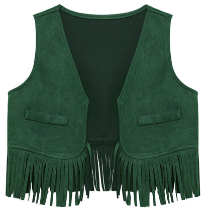 Baby Boys/Girls Western Cowboy Suede Tassels Vest (Age Newborn-24M)