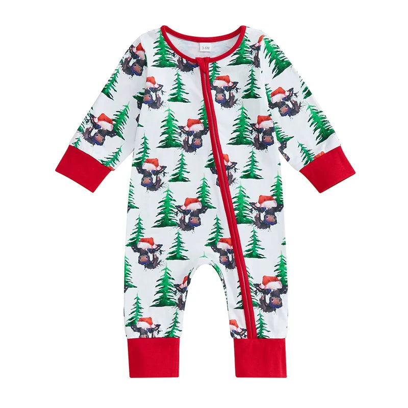 Baby Girls/Boys Christmas Print Romper (Age Newborn-12M)
