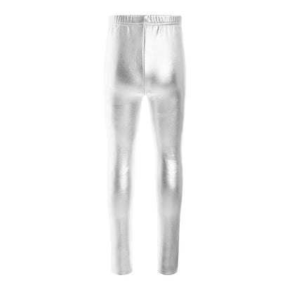 Girls Metallic Warm Fleece-Lined Elastic Waistband Leggings (Age 18M-10 YRS)