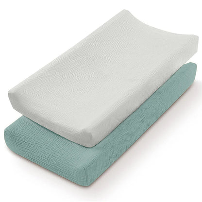 Muslin Changing Pad Cover for Changing Table (Set of 2)