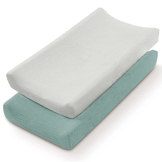 Muslin Changing Pad Cover for Changing Table (Set of 2)