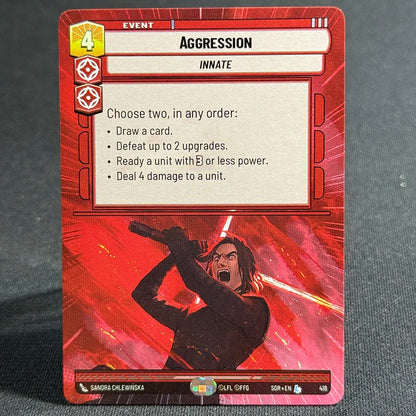 Star Wars Unlimited Proxy Card Set – Red Command Series | Boba Fett, Bodhi Rook, DJ Tech, Aggression & Barrage | Casual Play & Display Aggression(418)