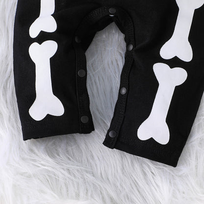 Baby Black Skeleton Print Jumpsuit Gro & Hat (Age Newborn - 18M)