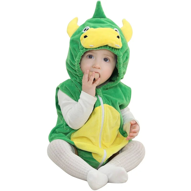 MICHLEY Spring Giraffe Baby Romper Bodysuit Sleeveless Newborn Clothes Infant Toddler Clothing Romper Halloween For Girl Boy A Dinosaur