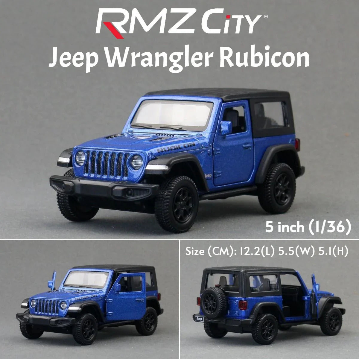 RMZ City 1/36 scale model of a Jeep Wrangler Rubicon Toy Car