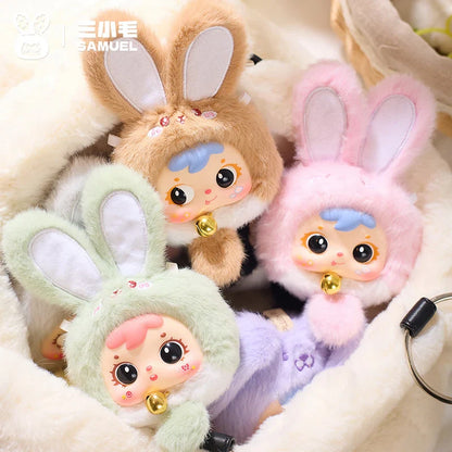 Samuel Mini Fortune Bunny & Baby Animals Blind Box - Cute Vinyl Plush Doll Bag Charm Set, Adorable Girl's Gift Collection