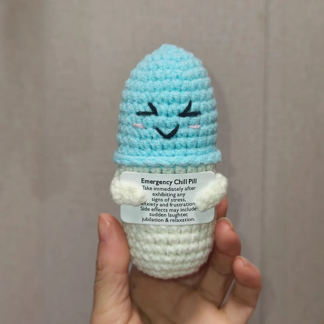 Emotional Support Crochet Chill Pill Positive Pill