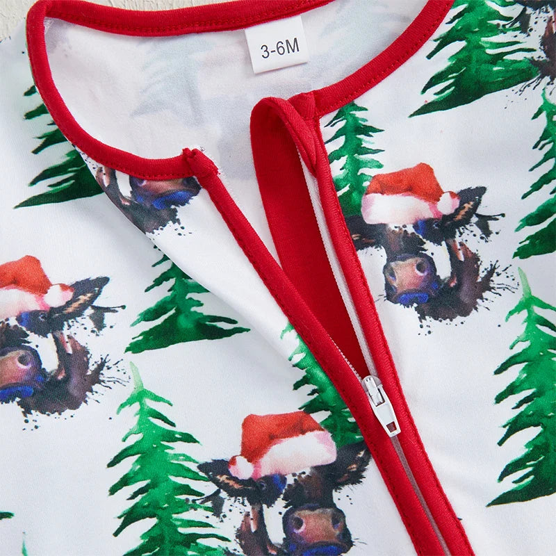 Baby Girls/Boys Christmas Print Romper (Age Newborn-12M)