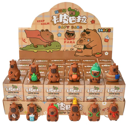 24-Piece Capybara, Stitch & Sanrio Set | Mini Keychain Collectibles | Blind Box
