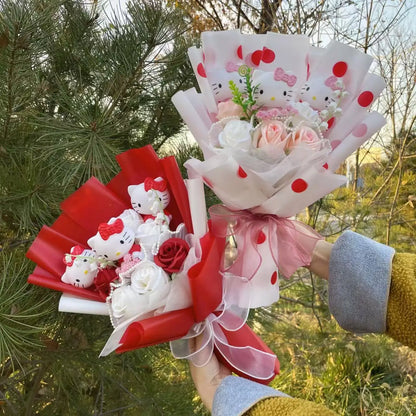 Plush Miss Kitty Stuffed Gift Flower Bouquet