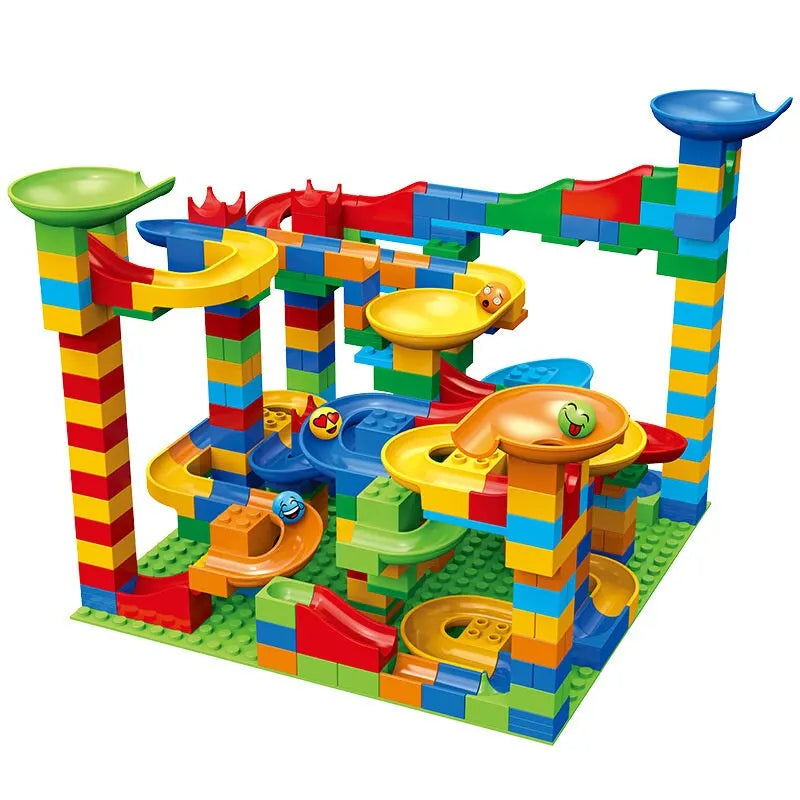 Marble Race Run Building Blocks Set - 168 Pieces