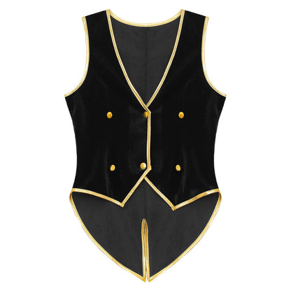 Boys Medieval Renaissance Tailcoat Vest Costume (Age 6-16YRS)