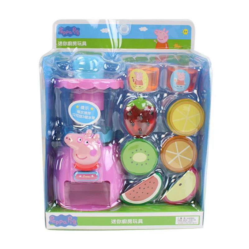 Peppa Pig Simulated Juicer Kids Playing House Emulation Blender Toy Simulation Fruits Toddler Early Tducation Children's Gifts Pink