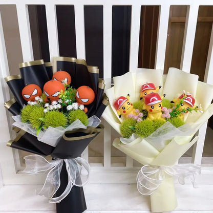 Figurines Spider-Man Pikachu Flower Gift Bouquet