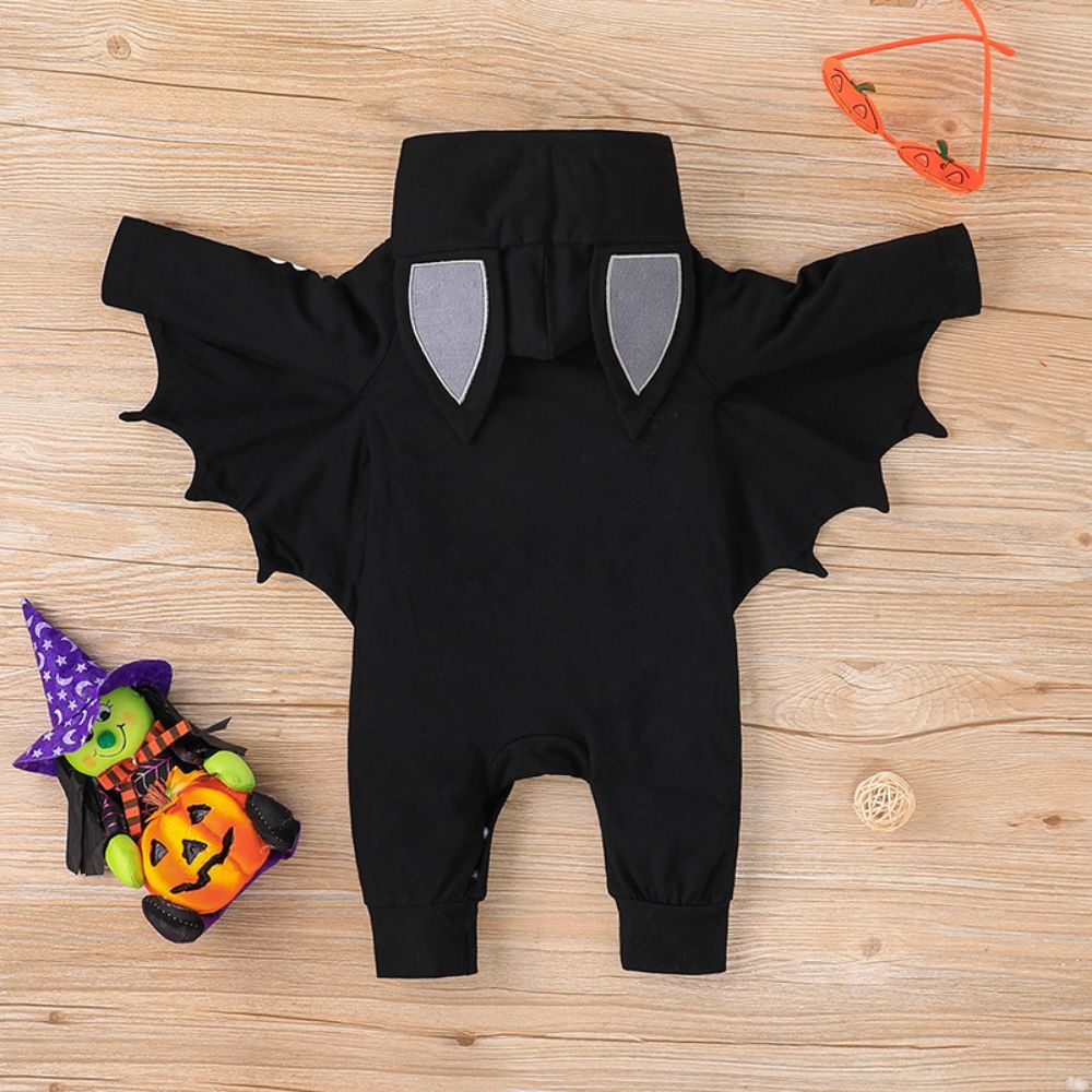 Baby Black Skeleton Bat Halloween Costume (Age Newborn - 12M)