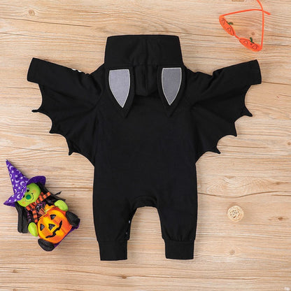 Baby Black Skeleton Bat Halloween Costume (Age Newborn - 12M)