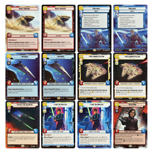 Star Wars Unlimited Proxy Card Set – Red Command Series | Boba Fett, Bodhi Rook, DJ Tech, Aggression & Barrage | Casual Play & Display