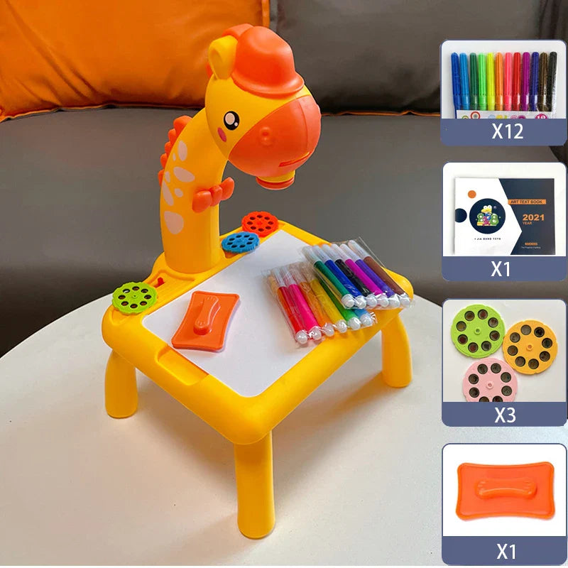 Children LED Projector Drawing Table Painting Table