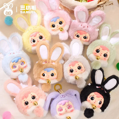 Samuel Mini Fortune Bunny & Baby Animals Blind Box - Cute Vinyl Plush Doll Bag Charm Set, Adorable Girl's Gift Collection
