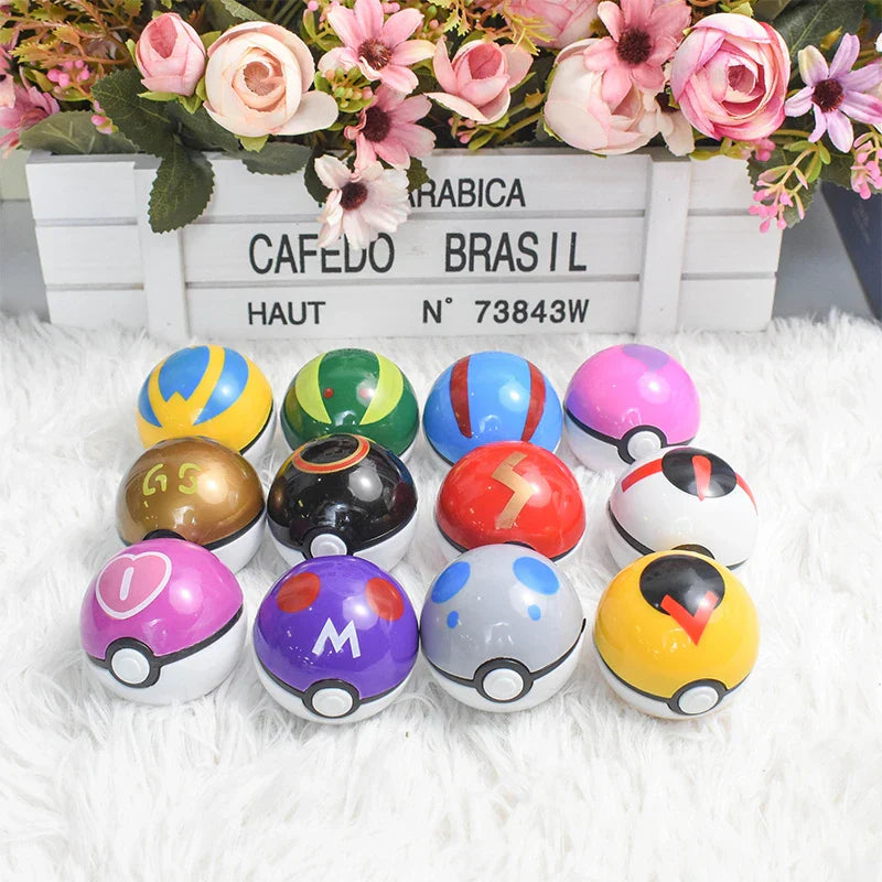 Petelf GO Poké Ball Toys – Pokémon 12 Pack with Figures | Collectible Battle Set