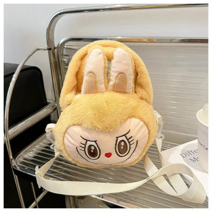 Labubu Plush Crossbody Bag | Soft Kawaii Shoulder Bag with Zipper