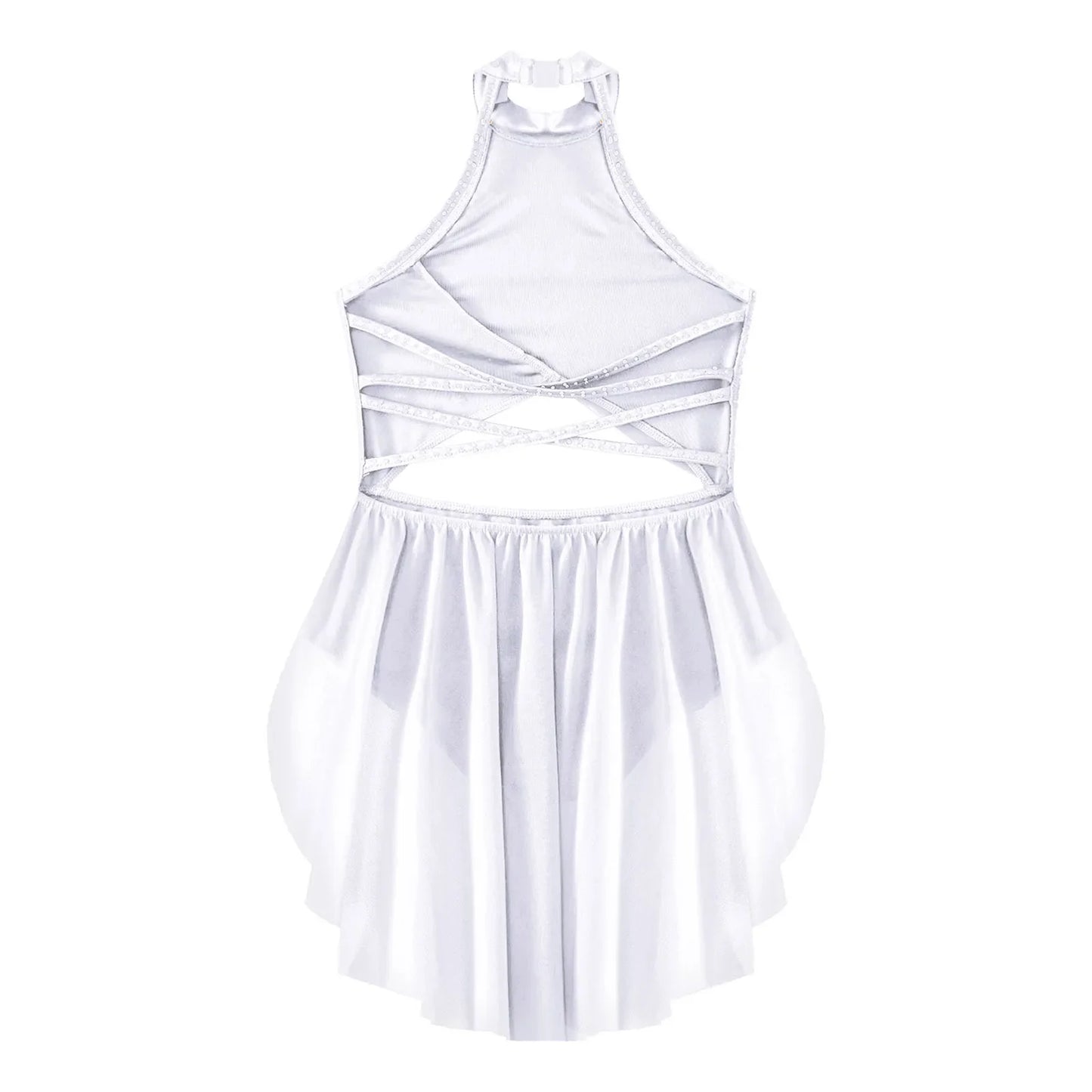 Girls Dance Rhinestone Dress Costume (Age 6-16YRS)