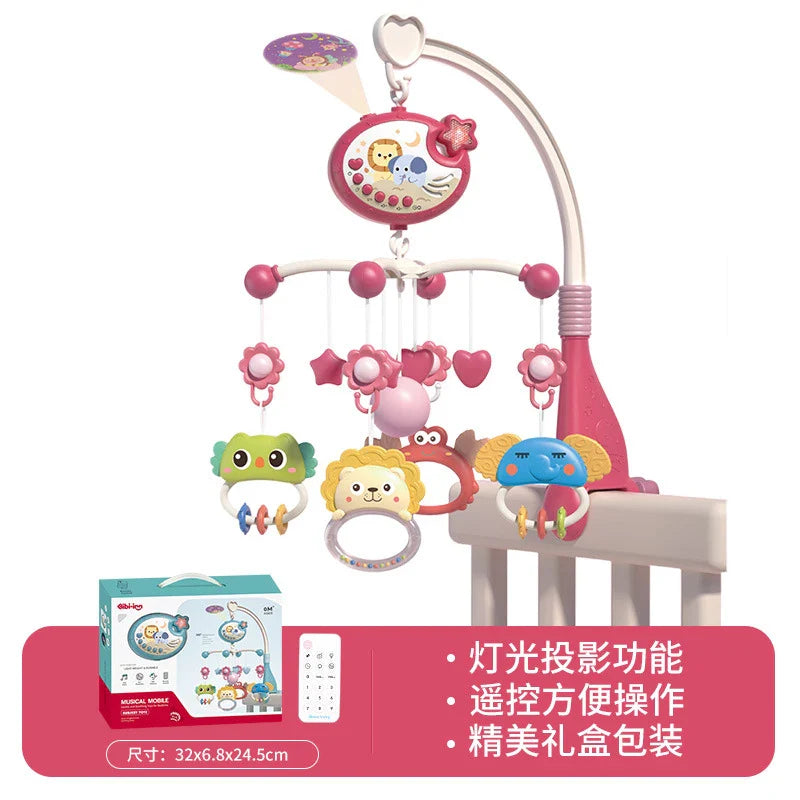 Musical Baby Crib Mobile with Lights Music Projection for Infants Remote Control Toy