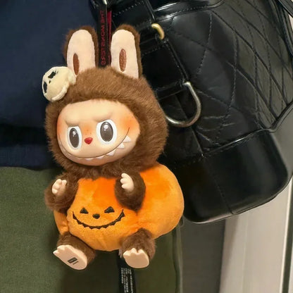 POP MART Labubu Happy Halloween Party Series-Sitting Pumpkin Vinyl Plush Pendant