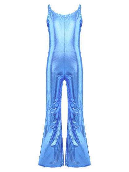 Girls Metallic Gymnastic Jumpsuit (Age 4-16YRS)