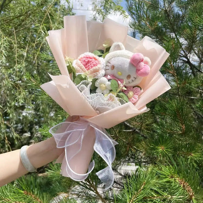 Plush Miss Kitty Stuffed Gift Flower Bouquet