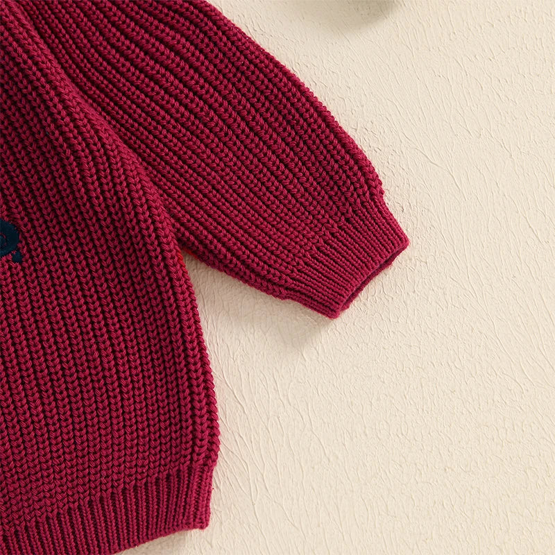 Baby Girls/Boys Christmas Tractor Ribbed Jumper (Age 3M-18M)