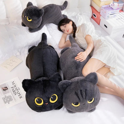 Plush Black Cat Pillow Stuffed Toy 50-90cm
