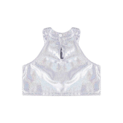 Girls Metallic Shiny Sleeveless Crop Top (Age 24M-16 YRS)