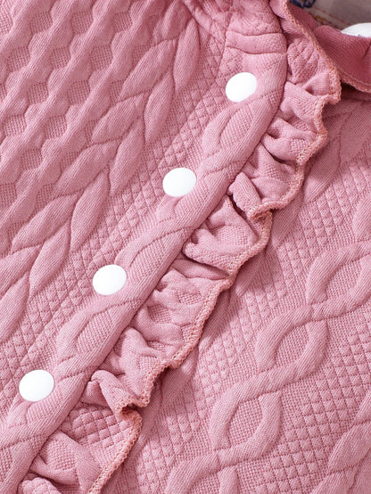 Baby Girls Pink Long Sleeve Jacket Lace Hooded Ears (Age 6M-3YRS)