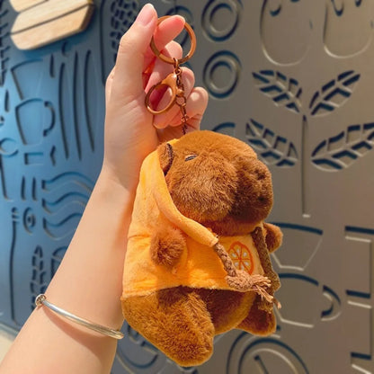 Plush Cute Capybara Stuffed Toy Hoodie with Wings - 12cm Orange-Hoodie B