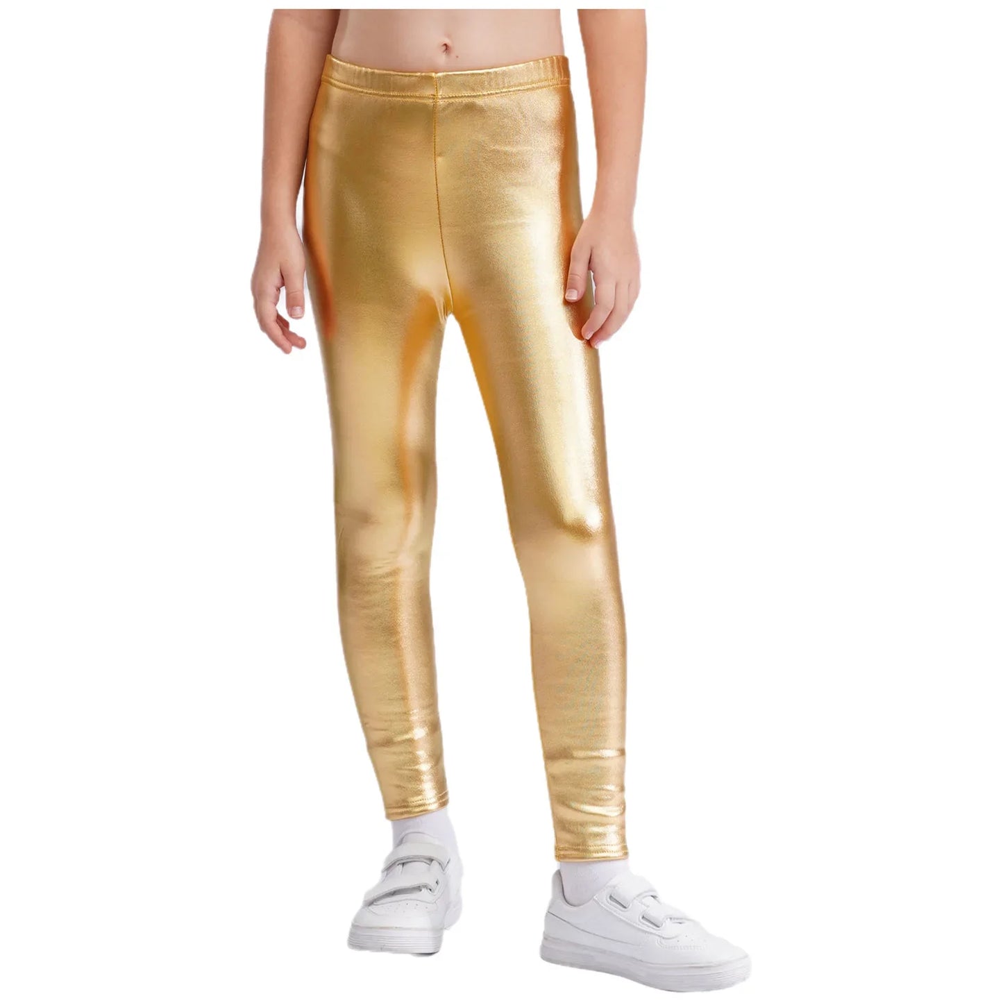 Girls Metallic Warm Fleece-Lined Elastic Waistband Leggings (Age 18M-10 YRS)