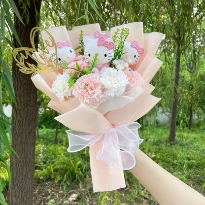 Plush Miss Kitty Stuffed Gift Flower Bouquet