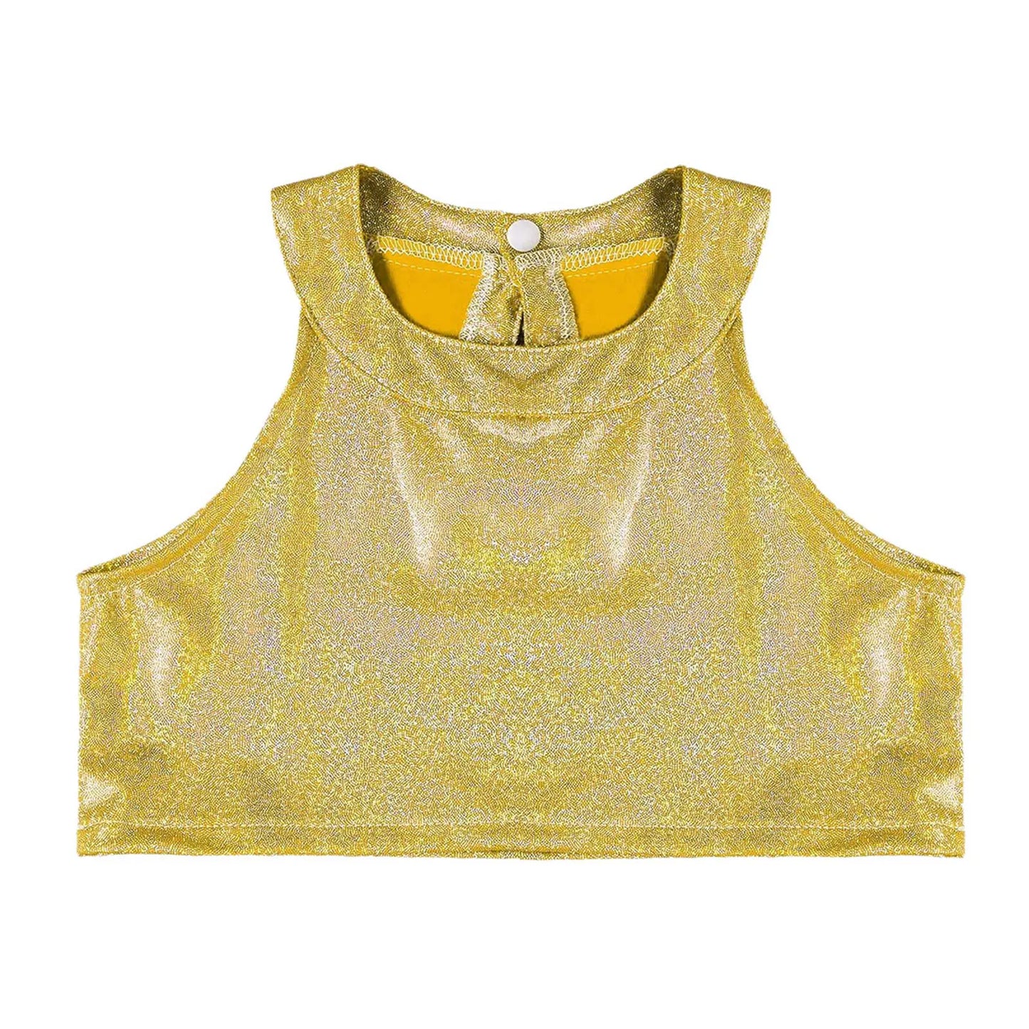 Girls Metallic Shiny Sleeveless Crop Top (Age 24M-16 YRS)