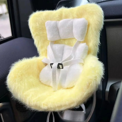 Labubu Doll Car Safety Seat – Plush Aromatherapy Edition | Fits Dolls up to 18cm Yellow