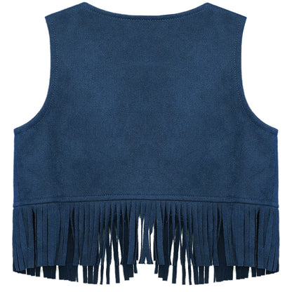 Baby Boys/Girls Western Cowboy Suede Tassels Vest (Age Newborn-24M)