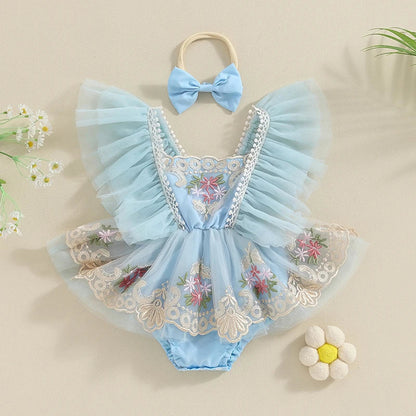 Baby Girls Embroidered Romper (Age 3M-24M)