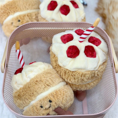 Plush Birthday Cake Stuffed Toy - 16cm