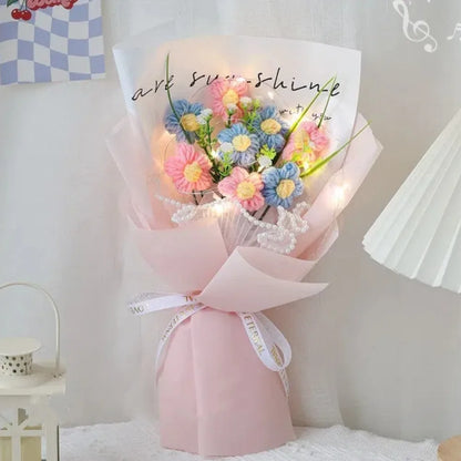 Handmade Knitted Crochet Flower Gift Bouquet