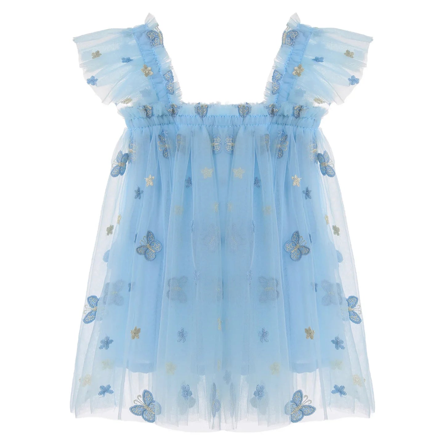 Girls Tulle Ruffled Butterfly Embroidery Dress (Age 12M-6 YRS)