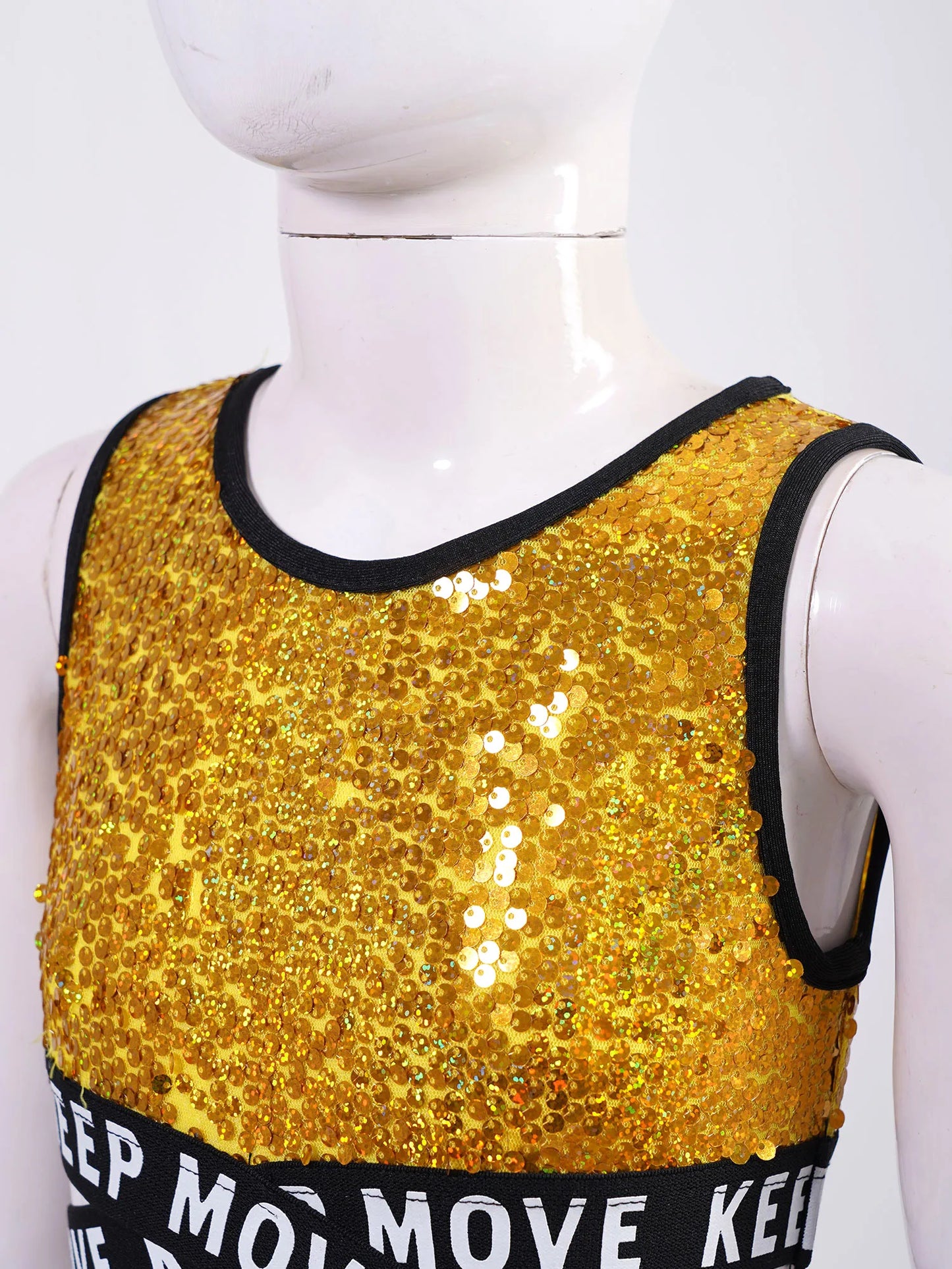 Girls Sequin Dance Top & Shorts Set (Age 4-16YRS)
