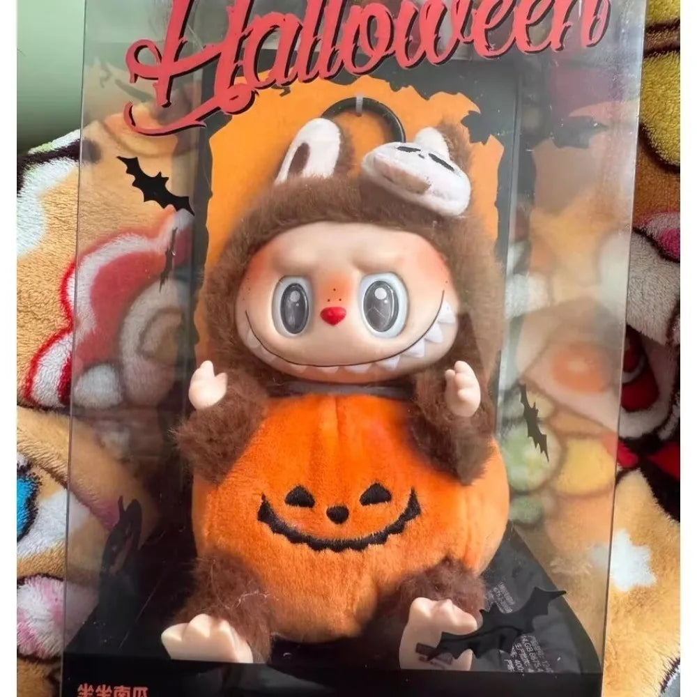 POP MART Labubu Happy Halloween Party Series-Sitting Pumpkin Vinyl Plush Pendant